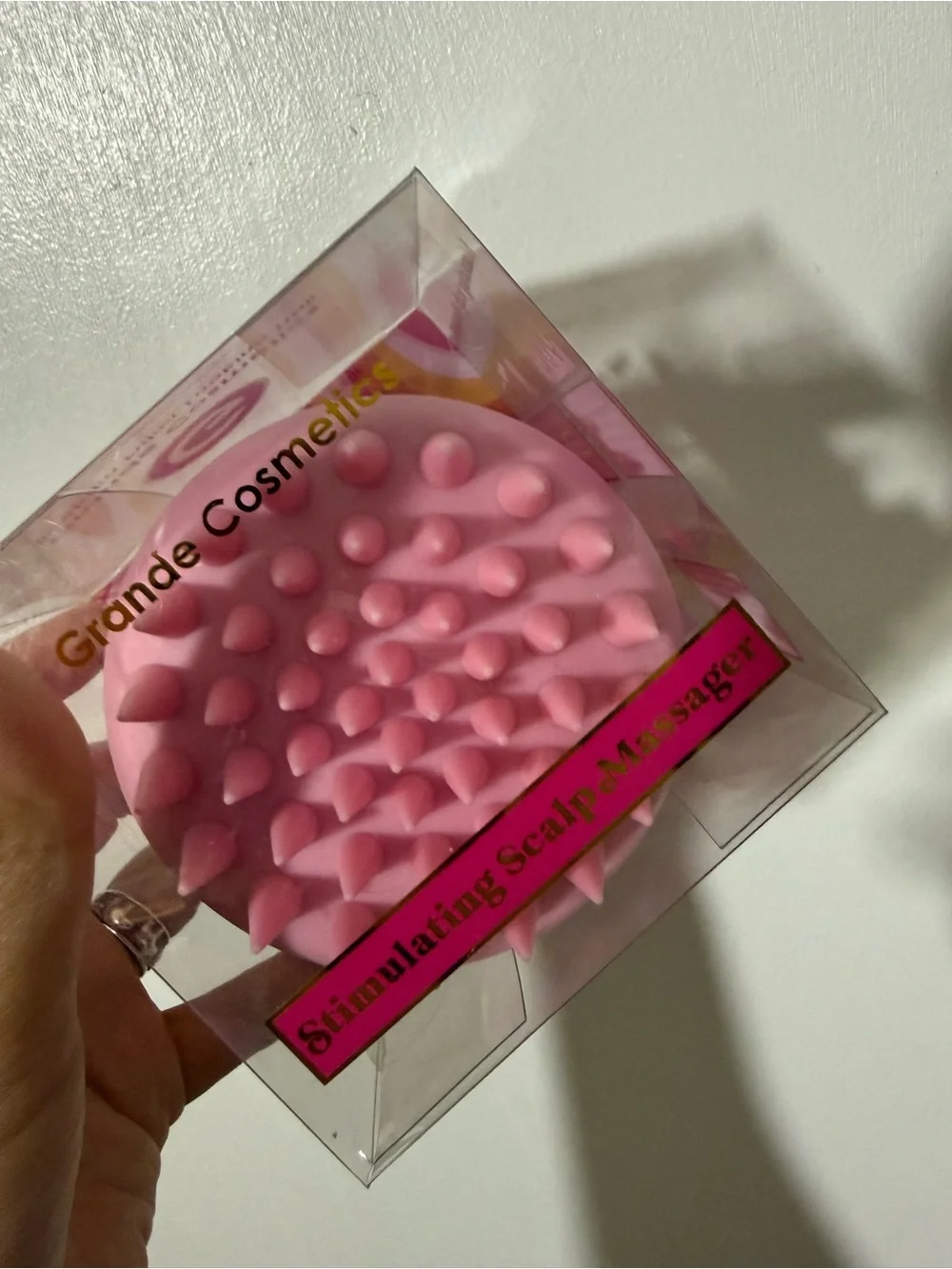 Grande Cosmetics Pink Scalp Massager Hair Brush